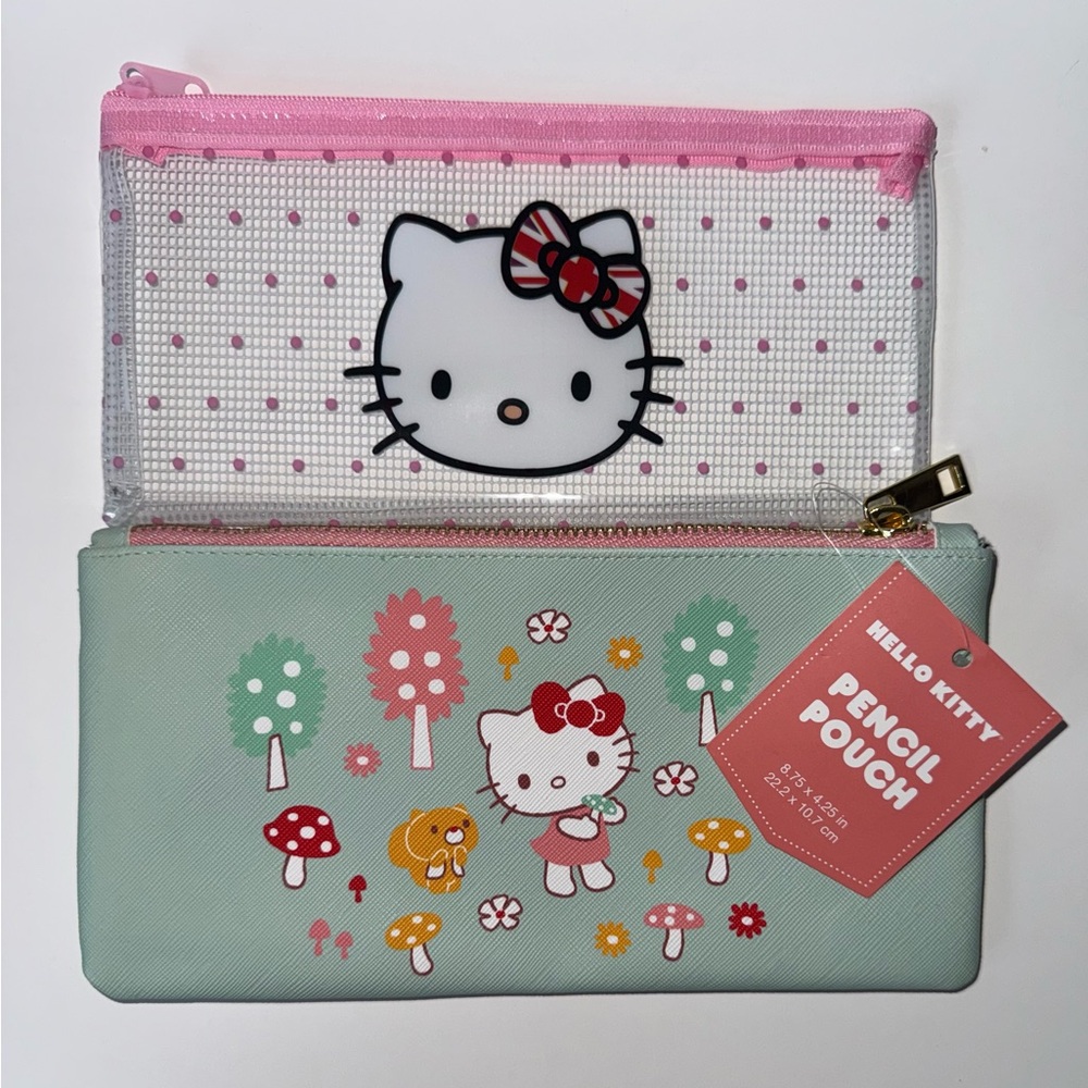 Hello Kitty Pink & Mint Two-Piece Pencil Pouch Set